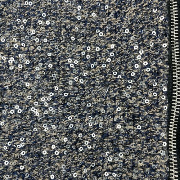 MAJE Brode Zip Shimmering Sequins Knitted Cardigan Sz Small - Picture 6 of 10